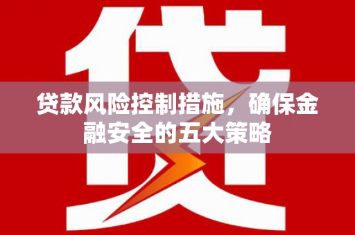 甘肃贷款风险控制措施，确保金融安全的五大策略