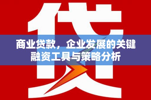 甘肃商业贷款，企业发展的关键融资工具与策略分析