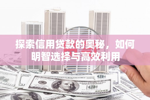 甘肃探索信用贷款的奥秘，如何明智选择与高效利用