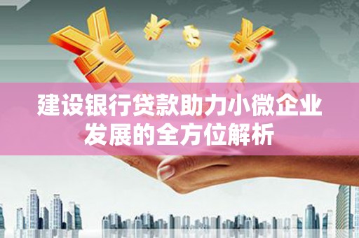 甘肃建设银行贷款助力小微企业发展的全方位解析