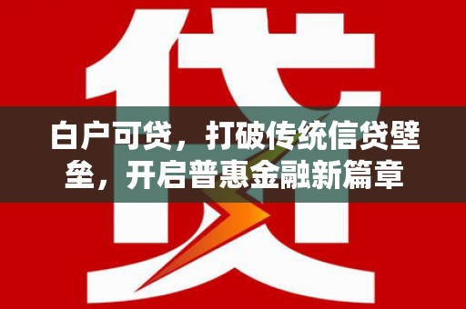 甘肃白户可贷，打破传统信贷壁垒，开启普惠金融新篇章